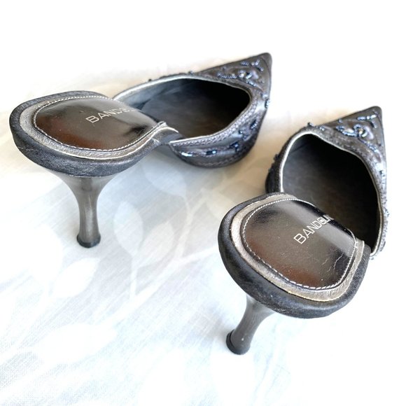 BANDOLINO embroidered silk stiletto mules - Picture 6 of 9